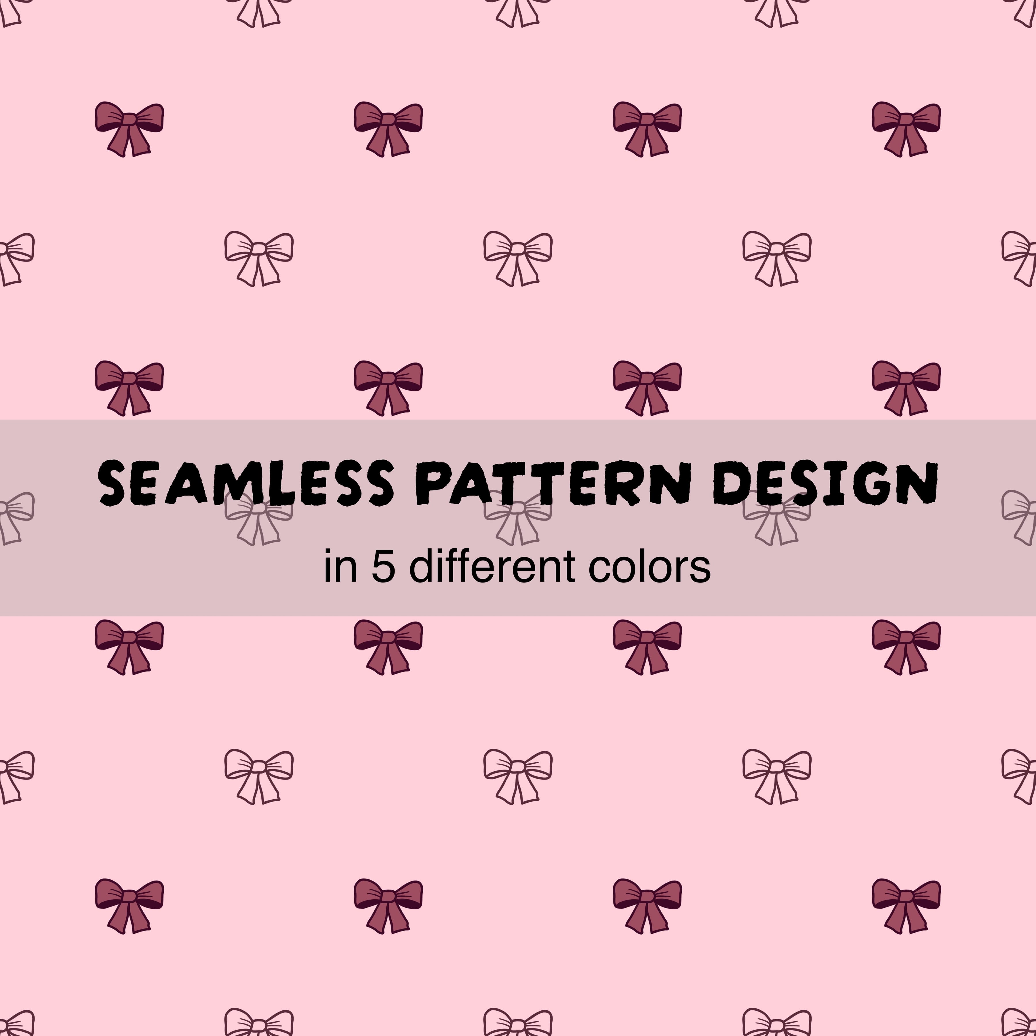 Ribbon Bow Seamless Pattern — 5 Color Variations