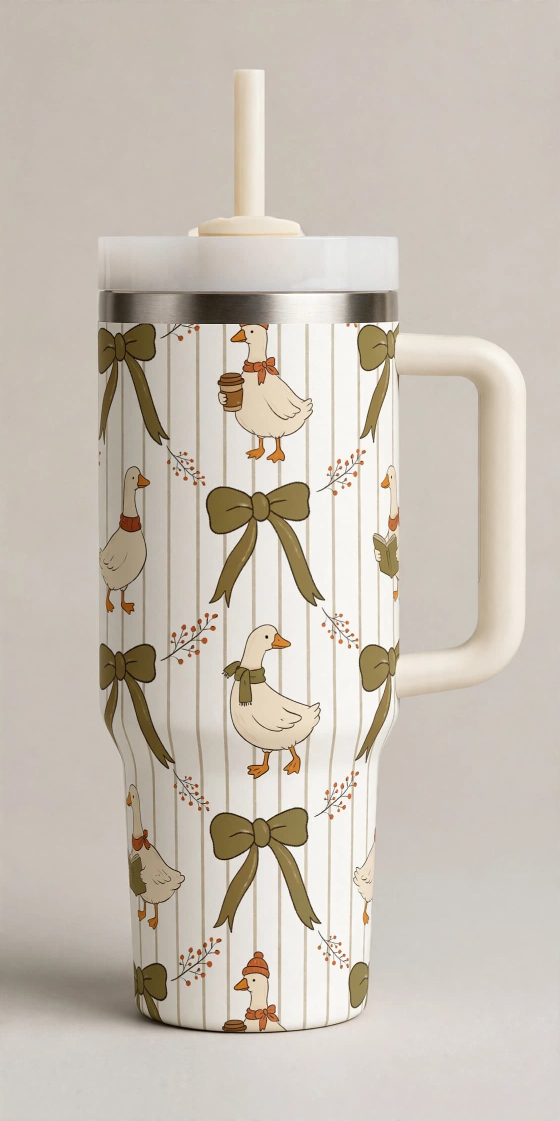 Cozy Autumn Goose Seamless Pattern